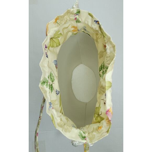 LONGABERGER Botanical Fields Stripe 11" LARGE Bucket Drawstring TOTE Oval Purse - Picture 7 of 10